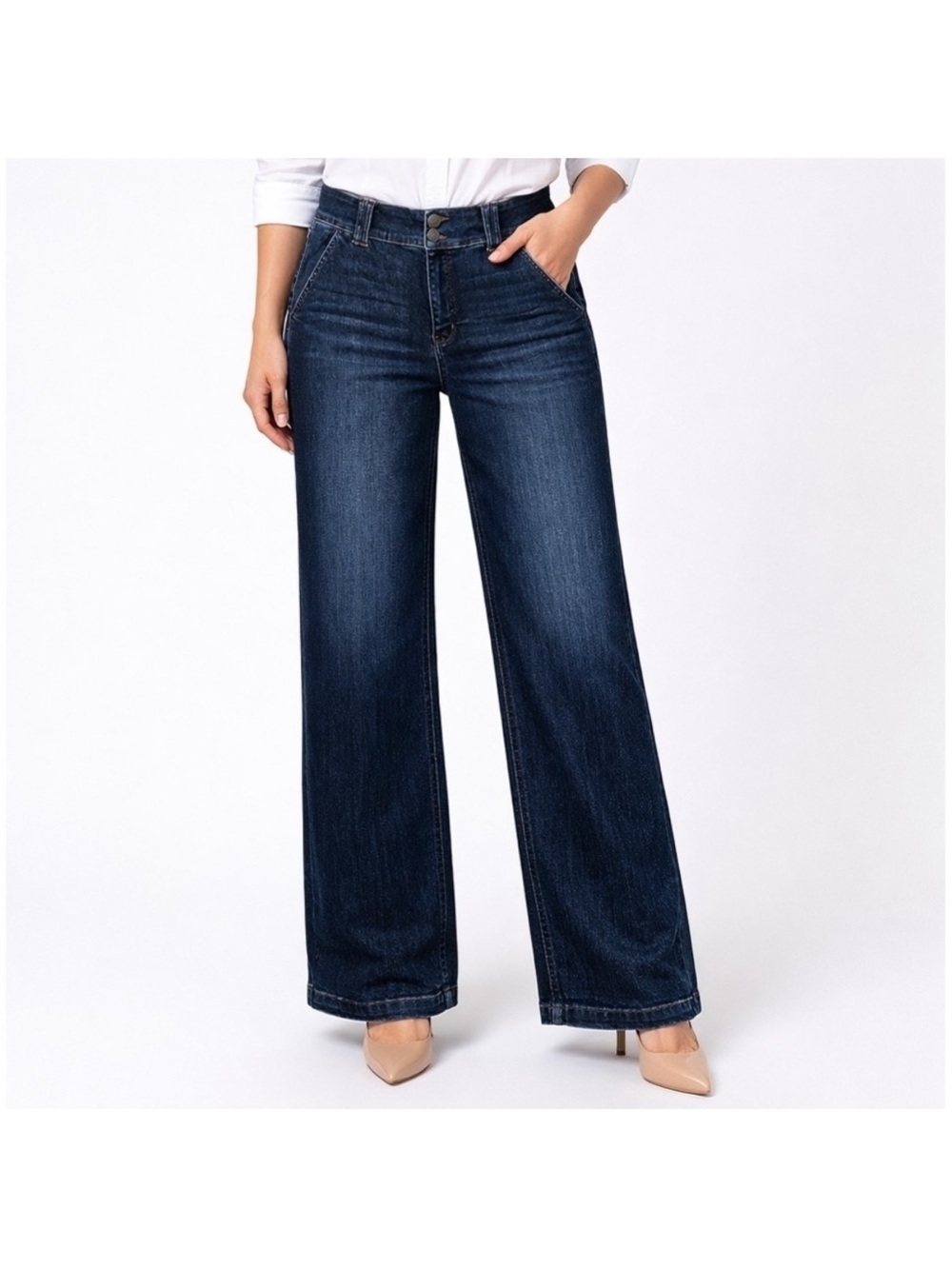 Judy Blue Wide Leg Jeans 15 / 32 “ High Rise Dark Wash